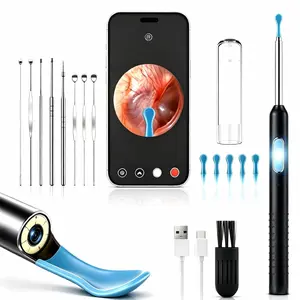 Ear Cleaner Camera Kit, 1080P HD Wireless WiFi Ear Cleaning Endoscope with 6 LED Lights, 6-Tip Multi-Pack, Safe Waterproof Portable Tool, iOS & Android Compatible for Wax Removal, Free Epilator Samples