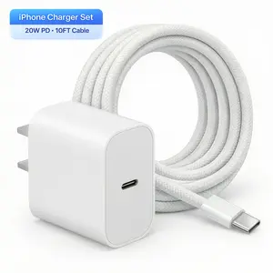 iPhone Charger Set, 10FT Cable & 20W PD Fast Charger For iPhone 17/16/15/14/13/12/11/XR/XS Max/8/7/6/5 iPad & AirPods Fast Charging Cord Cellphone