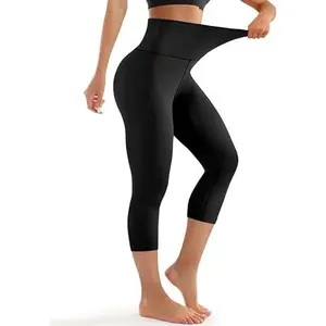 [2pack] Capri Pants for Women, Buttery Soft High Waisted Yoga Pants Women, Workout Gym Leggings, Stretchy Womens Capri Pants for Running