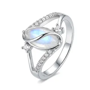 ixluck Natural Moonstone Ring for Women Healing Crystals  jewelry Anniversary Gift for Mom her