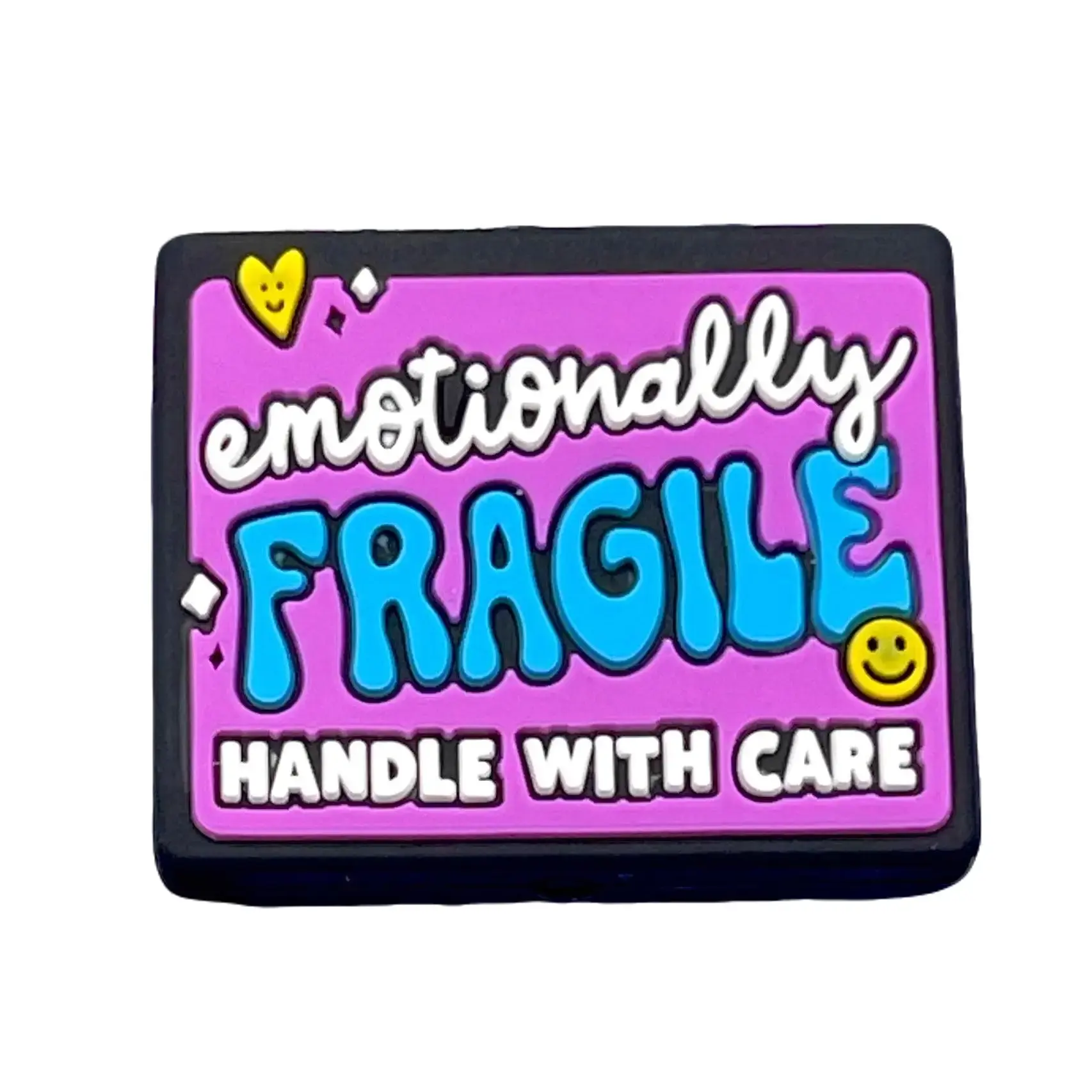 1pc Emotionally Fragile Handle with Care Silicone Focal Beads | Funny Colorful Craft & Beading DIY