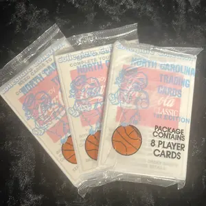 Three Packs of 1989 Collegiate Collection North Carolina Basketball Cards