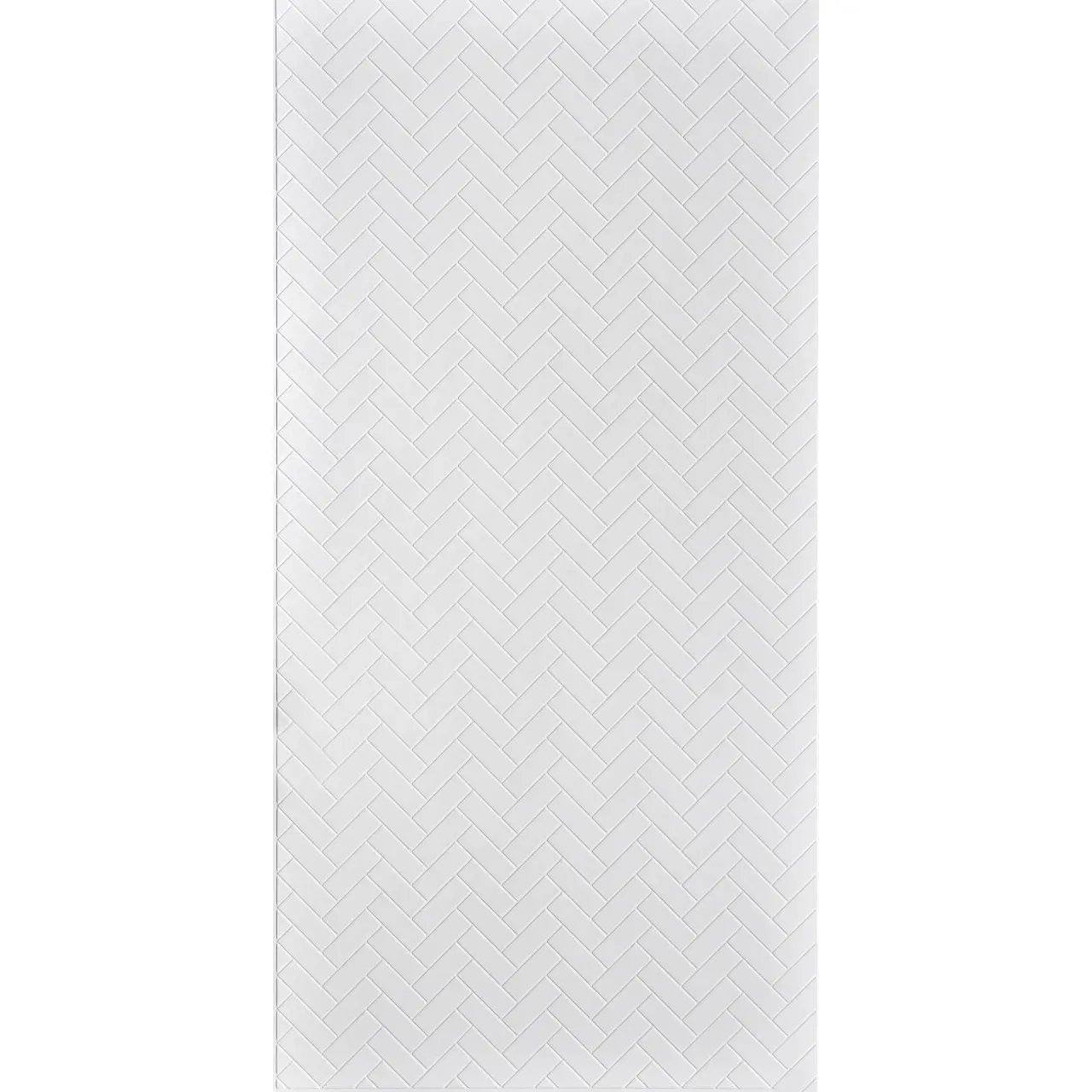 From Plain To Beautiful In Hours Herringbone Tile 4ft. x 8ft. Gloss White Paintable PVC Decorative Wall Panels (3-Pack) (96 sq. ft./Case), Wall Panels Roll, Paint‑Ready Panels