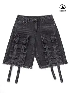 Y2K Retro Style Low-Rise Denim Shorts Loose-Fit Cargo Jeans Patchwork Large-Pocket Jeans Tailored Jeans Casual Chic Jeans Low-Rise Frayed Denim Shorts Distressed Jeans