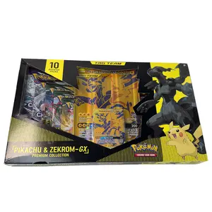 【Card Lobby】Pokemon TCG Pikachu & Zekrom-GX Premium Collection English Sealed Box, 10 Booster Packs with Evolving Skies, Gold Foil Promo & Oversized Display Card
