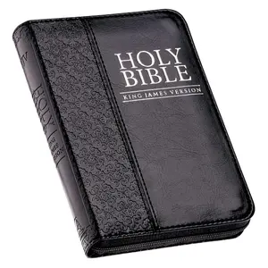 KJV Holy Bible, Mini Pocket Bible – Zippered Black Faux Leather Bible w/Ribbon Marker, King James Version (KJV Pocket Editions) easy-to-read serif type overcome anxiety