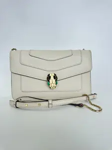 Pre-owned Bvlgari White Leather Chain Shoulder Bag Serpenti Forever D0105