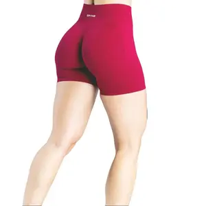 DFYNE Impact Shorts 4.5" Crimson Women’s Seamless High Performance Gym Shorts for Confidence and Power