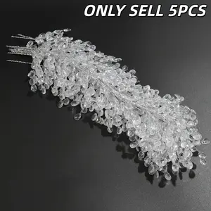 Christmas 11 Inch Crystal Diamond Ice Silk Transparent Beads Ring Clear Acrylic Style Ornament for Christmas Tree Decoration Indoor Winter Wonderland Home Decor