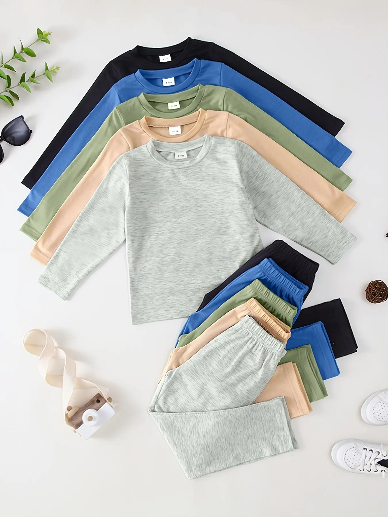 Boys' Comfortable Long Sleeve Set, Soft Knit Pants & Solid Color Design, Lightweight Fall Wear, Perfect for Daily Use, Casual Set, Go Out Sets, Classic Sets, Clothes Kids, Clothes Sets