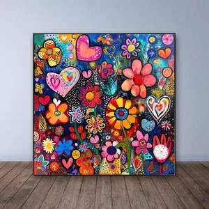 Flower Pattern DIY Diamond Arts Colorful Painting Kit without Frame, DIY 5D Diamond Arts Colorful Painting Kit, Wall Art Decor for Home Living Room Bedroom