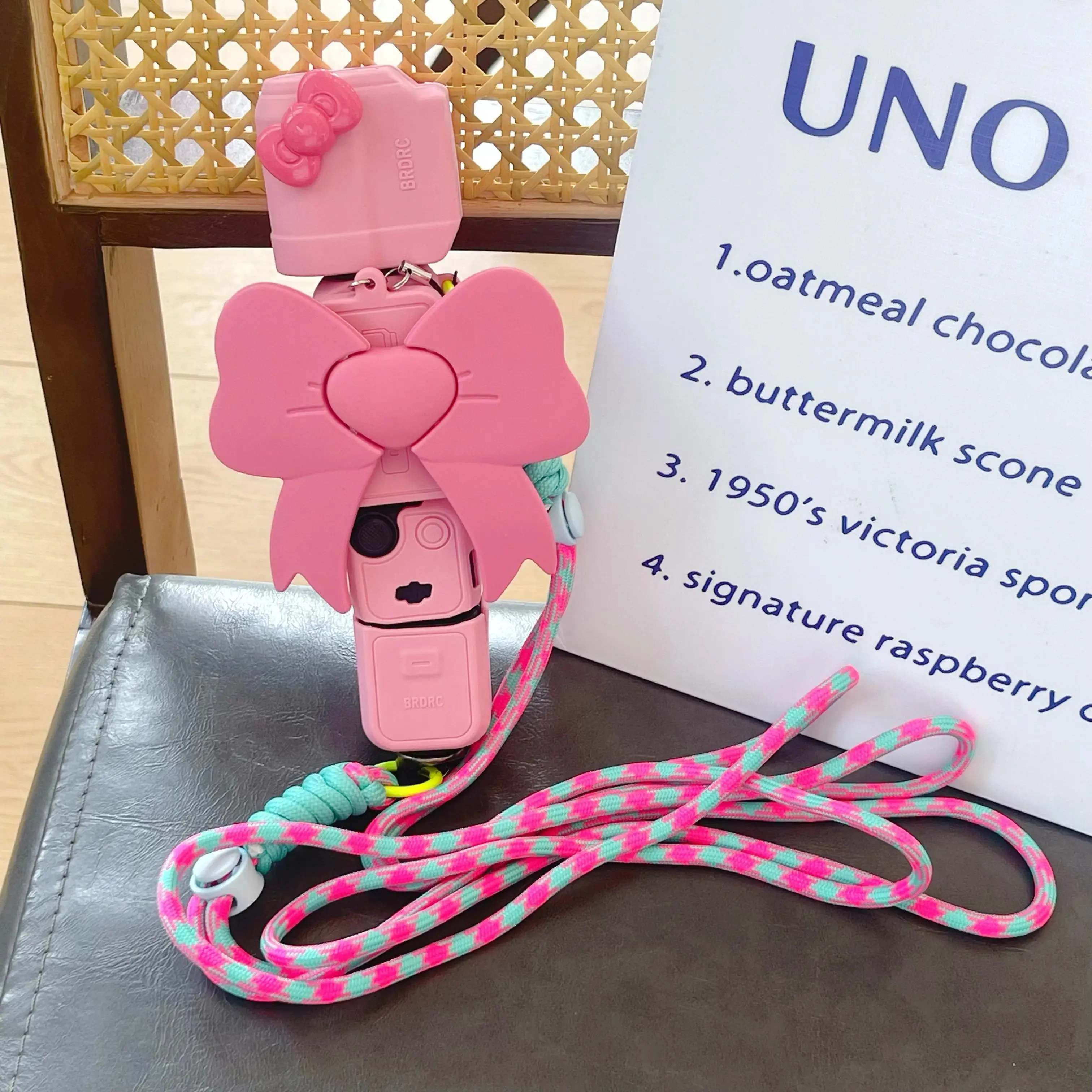 DJI OSMO Pocket 3 Fitted Butterfly Silicone Camera Case - Handheld, Anti-Slip, Lightweight Carry, Casual Crossbody Strap Lanyard, Lens Cap Protector, Shockproof Protection, Pink Accessories