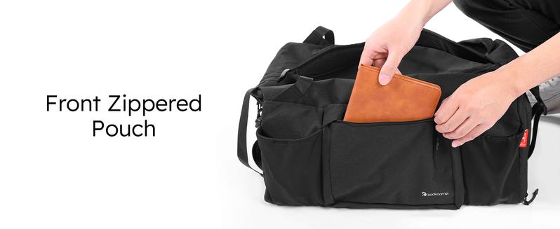 Kookoomia Gym Bag with Shoes Compartment and Wet Pocket Convertible Duffle Bag and Gym Backpack Waterproof Sports Bag with 2 Bottle Holders Multipurpose Weekender Overnight Backpack for Men