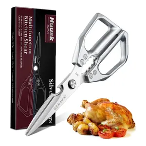 HUUSK Multi-Purpose Kitchen Scissors – Stainless Steel Heavy Duty Shears, Dishwasher-Safe Poultry/Meat Scissors for Bones, Food Prep, Japanese Steel,– Perfect Father's Day  Gift!
