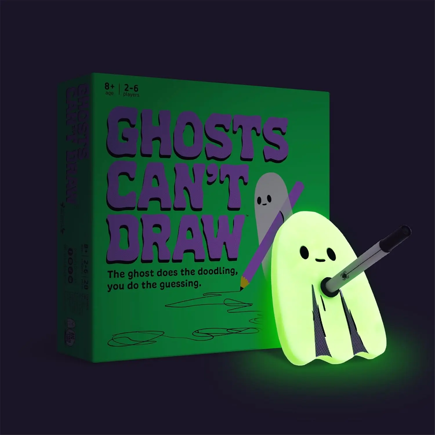 Ghosts Can't Draw Halloween Game for Kids & Adults, Funny Spooky Drawing Guessing Party Game