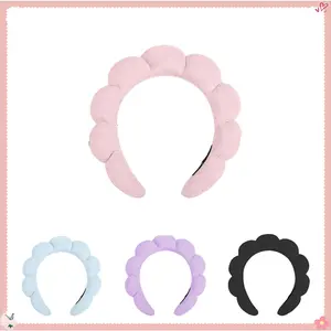 Soft Spa Makeup Headband for Women - Bubble Towel Hair Band for Face Washing & Skincare, Perfect for Makeup Application & Daily Routine