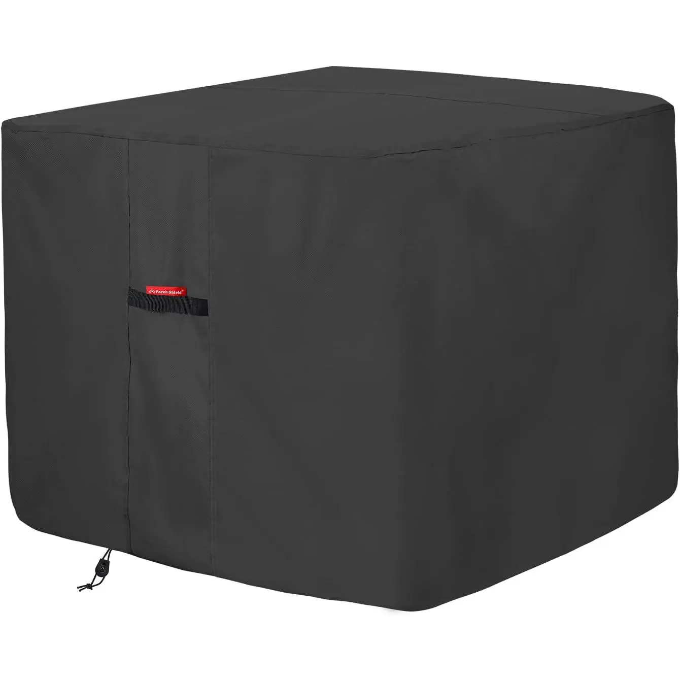 Heavy-Duty Durable Waterproof Tear-Resistant Windproof Outdoor Square AC Cover with Adjustable Drawstring, Fits Units Up to 30" L x 30" W x 32" H, Black, Durable Cover