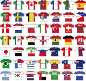2026 World Soccer Jersey Flag Banner Set, 50PCS International Country String Flags Garland for Sports Party Decorati