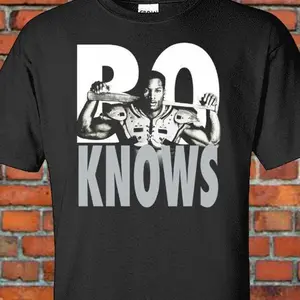 [100% Cotton] Bo Jackson Bo Knows Raiders Graphic T-Shirt