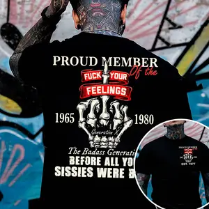 Generation X Custom Year Badass Generation T-shirt, Gen X FAFOT Shirt - 100% Cotton Top Unisex Comfort Womenswear Menswear, Custom Classic Collar Love