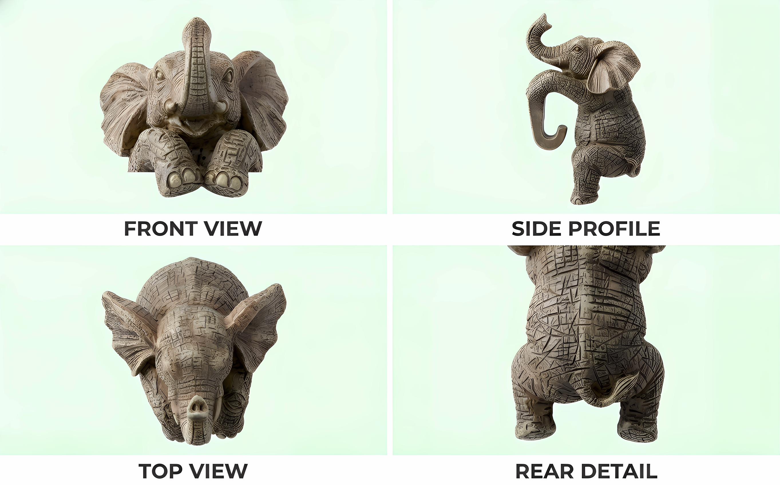 Elephant Hanging Sculpture Planter 1 pc Vertical Garden Flower Pot Resin Art Craft Home Decoration Small Succulent Plant Holder Porch Balcony Decor Gift for Elephant Lovers Hangable Ornament