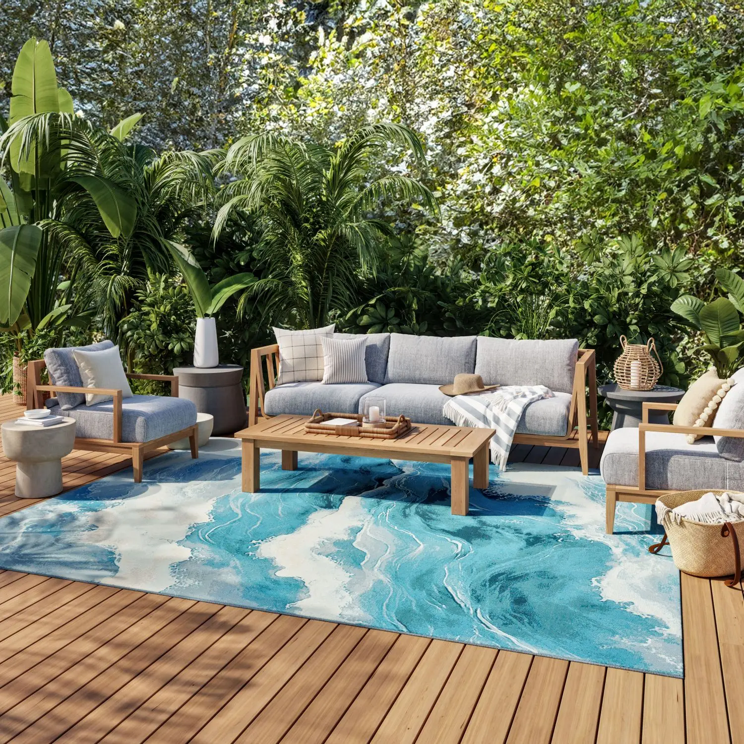 Nourison Color Splash Coastal Indoor/Outdoor Flatweave Rug - Home Decor, Garden Decoration, Printed, Patio Option, Garden Decoration Rug, Home Decor Rugs