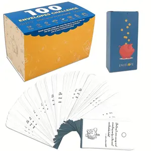 100pcs Envelopes Money Saving Challenge Box Kit, 5050 Challenge Money Organizer, Cash Saving Envelopes Gift for Women Men Students