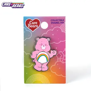1PC Care Bears Officially Licensed Cheer Bear Brooches and Pins for Women Unique Love Heart Cartoon Character Metal Backpack Decoration Clothes Bags Decorative Accessories Pink Brooch Cute Gift for Girls Friends Family Valentine's Day Birthday Gift