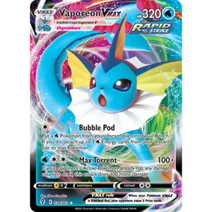 Pokemon TCG Vaporeon VMAX Evolving Skies Near Mint Trading Card Single