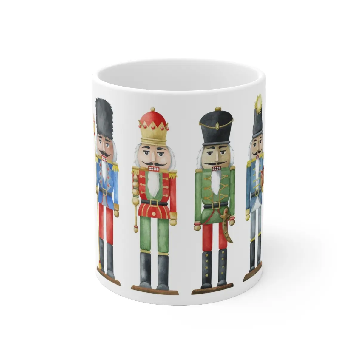 Christmas Nutcrackers  Coffee Tea Hot Chocolate Cocoa Ceramic Mug 11oz Drink Drinkware Tumbler Reusable Cup Reuse Washable