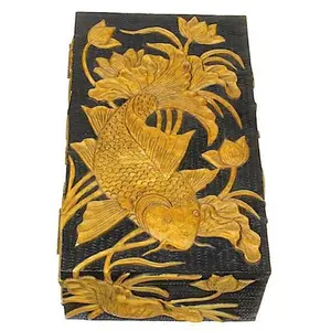 Carp Design - Large Rectangle Soapstone Trinket Decor Box