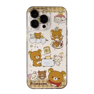 Korean Cute Rilakkuma Bear Phone Case For iPhone 17 16 15 14 13 12 11 Pro Max Plus Air & Galaxy S22 23 24 25 The Best Halloween Gifts Fans Phone Case Cover