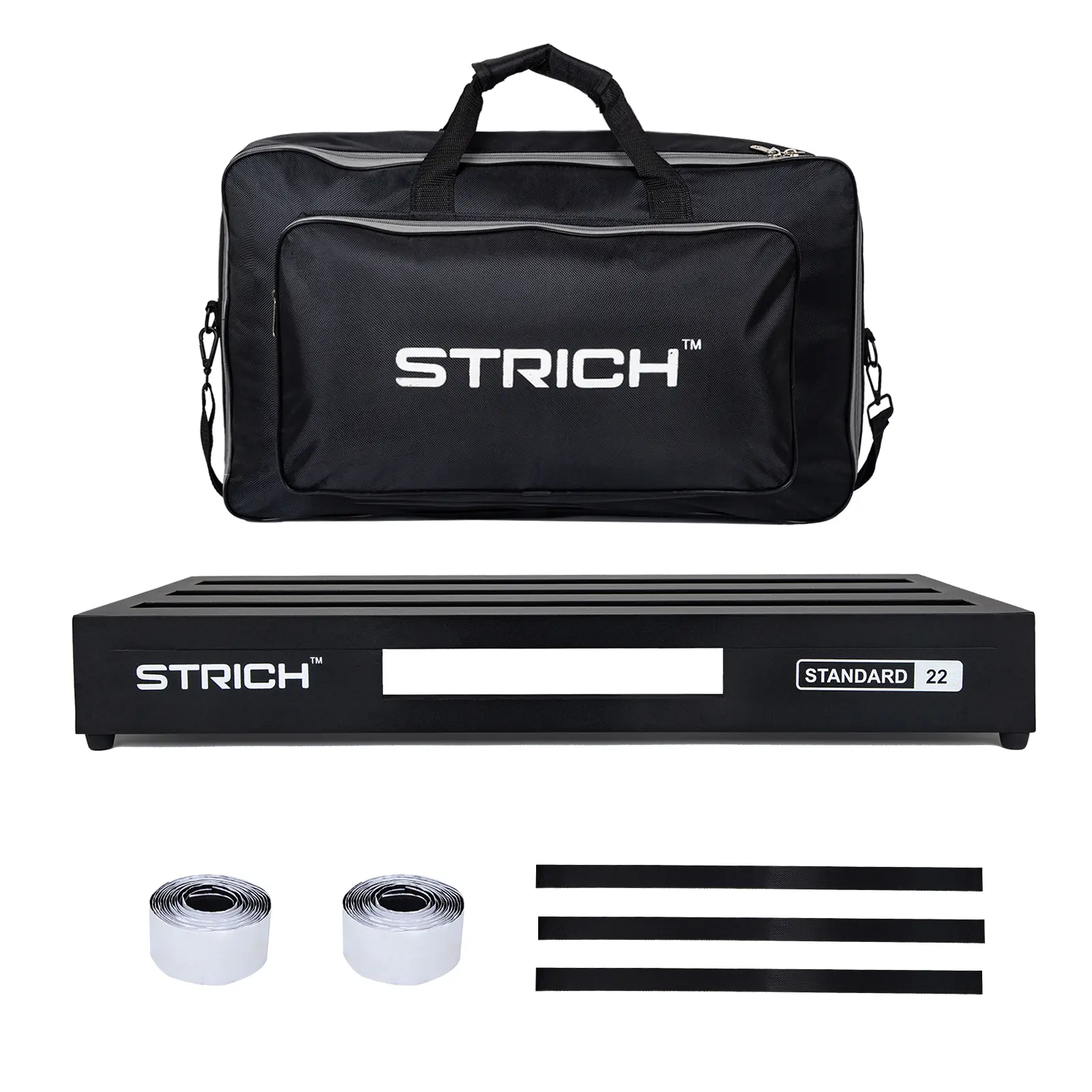 STRICH Guitar Pedal Board Aluminum Alloy 2.65lb Lightweight Effect Pedalboard 22'' x 12.5'' with Carry Bag, STANDARD 22 (Angled)