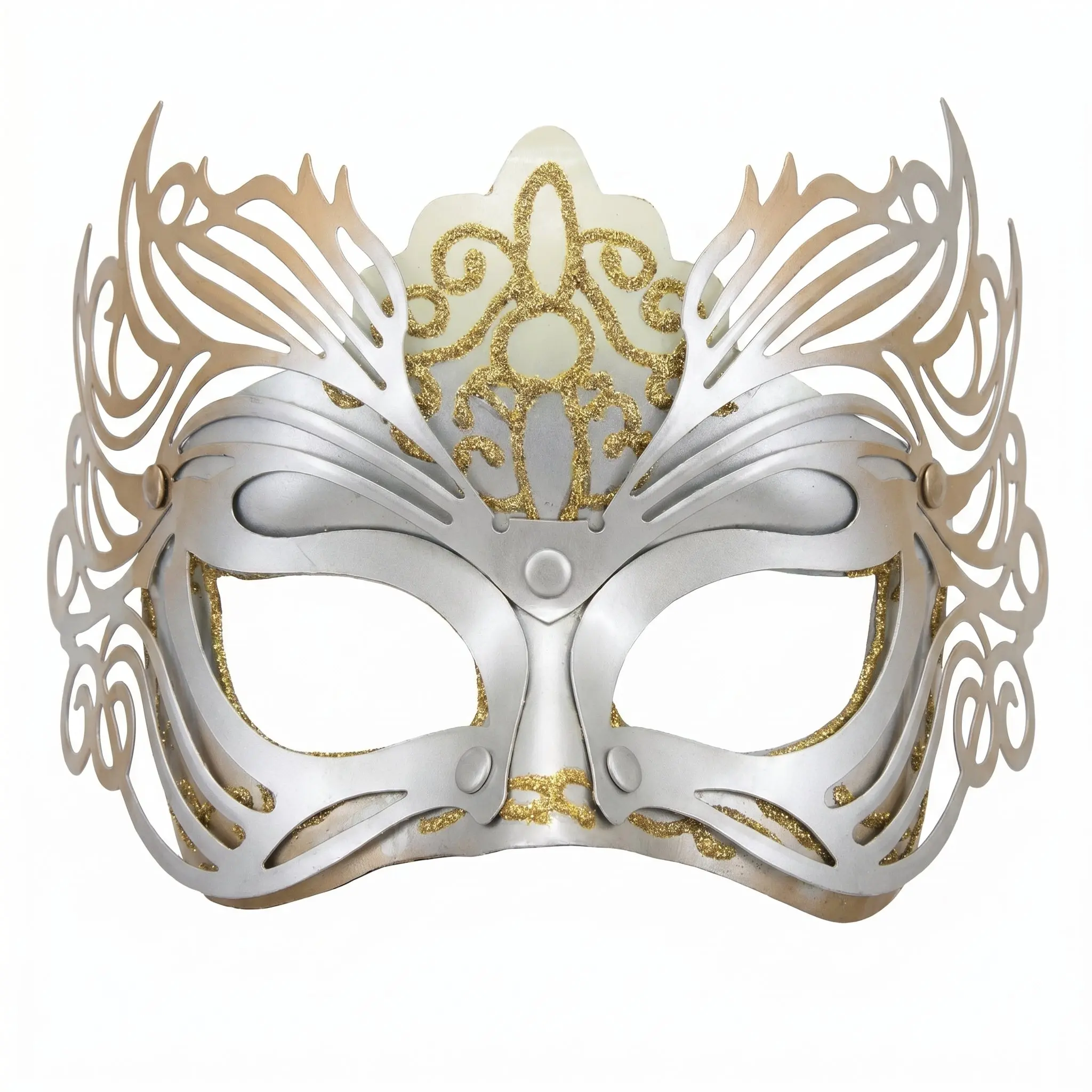 Gilded Elegance: Gold & Silver Mask