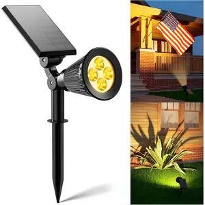 Solar Spot Lights Outdoor  for Flag, Tree, , Sign, Statue, Mailbox, Bright LED Outside Landscape Flood Spotlights for Ambient Uplighting Yard, Garden, House, Backyard, Patio, Pathway