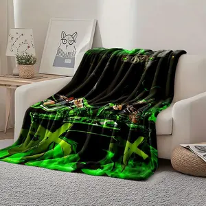 WWE DX Classic Flannel Blanket | Logo & Tank Print Champion Belt Details Ultra Soft Microfiber Throw