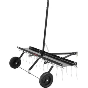 VEVOR 50 in Lanscape Rock Rake, 3-Point Tow Behind Landscape Rake with 17 Steel Tines, Fit Category 1 Tractors, Angle Adjustable, Heavy Duty Lawn Dethatcher Rake for Grass Branch DebrisVEVOR Super Brand Day