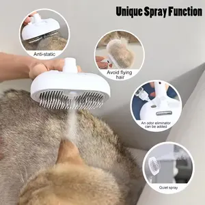 Pet Steam Brush, Self-cleaning Hair Removal Comb with Water Tank & Spray for Grooming, Pet Grooming Brush, Dog & Cat Grooming Supplies, Fur Removal Tool