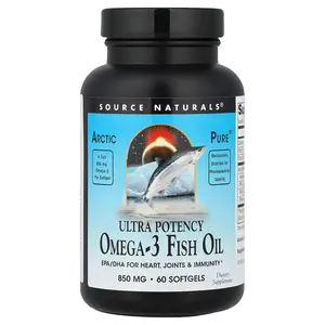 Source Naturals Arctic Pure®, Ultra Potency Omega-3 Fish Oil, 850 mg, 60 Softgels