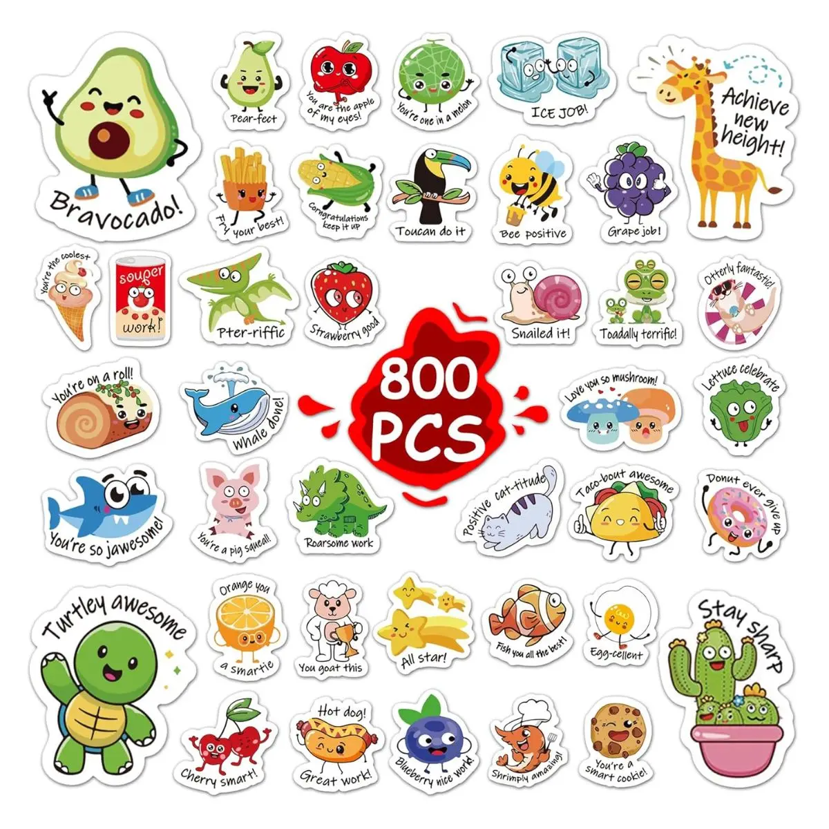 800PCS Teacher Motivational Stickers for Kids – Classroom Reward, Praise & Encouragement Stickers for Students