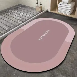 Bathroom Mat, Bathroom Floor Mat, 1 Piece Non-slip Soft Absorbent Bath Mat, Quick Drying Bathroom Rug, Cozy Bath Mat, Water Absorbent Bathmat, Water Absorbent Mat, Bathroom Accessories, Home Decor Supplies