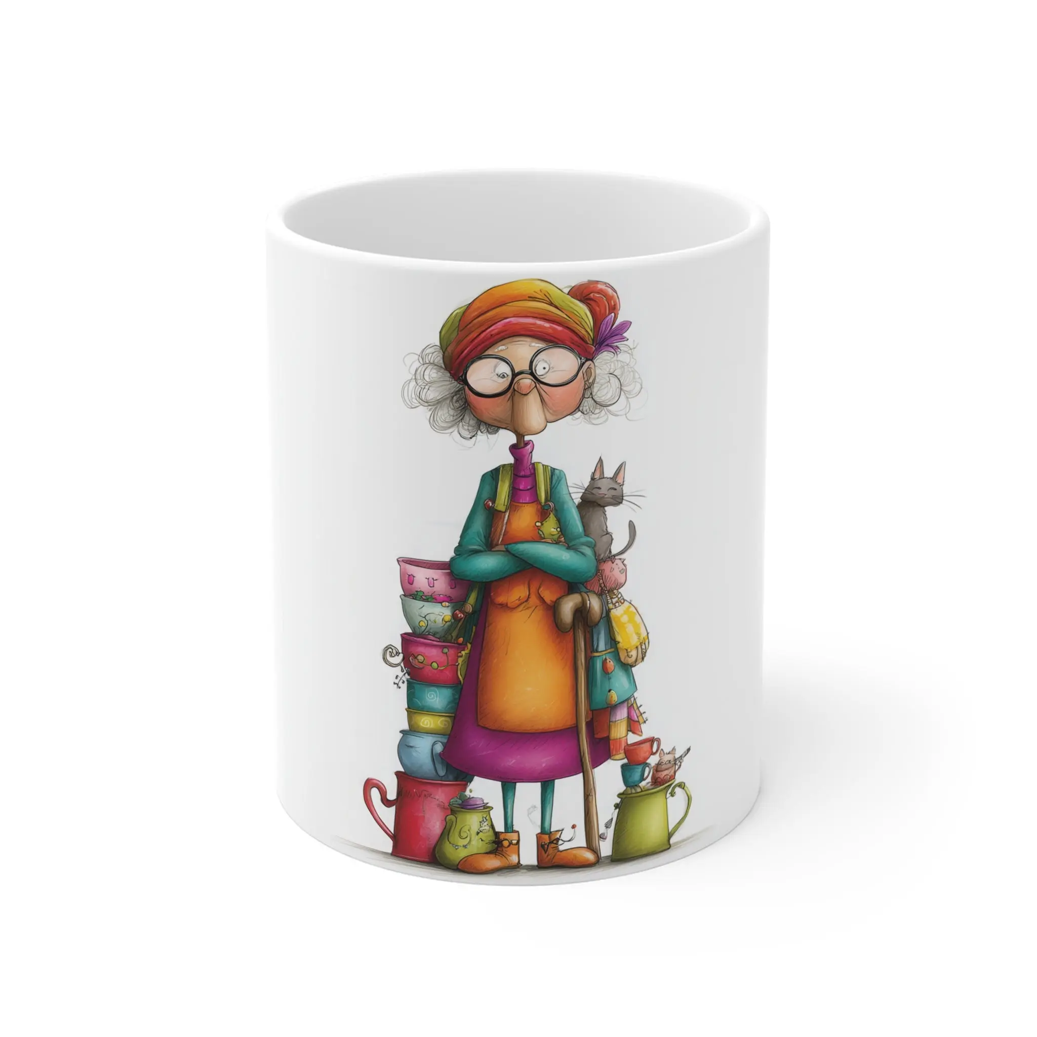 Granny Mug 11oz Ceramic Coffee Cup for Grandparents Unique Birthday Present Microwave & Dishwasher Safe Reusable Drinkware Tea Lover Tumbler