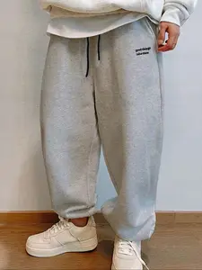 Men's Casual Sporty Long Pants, Floral Pattern Print, Drawstring Ankle Cuff, Loose-Fitting, All Seasons Wear, Men's Fashion Pants
