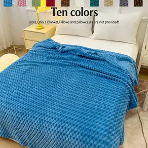 3D Bubble Plush Blanket, Style Solid Color Versatile Throw, High Fluff Non-Shedding Soft Fabric, All-Season Use