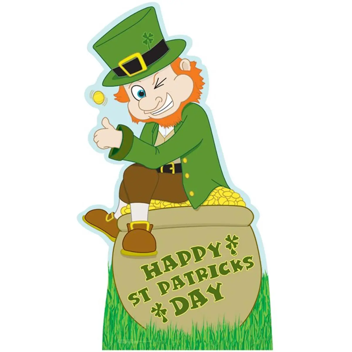 Advanced Graphics 804 Leprechaun With Pot Of Gold - Rainbow Life-Size Cardboard Cutout, Decorative Room Decoration for Wall Display, Home Decor Supply, Room Decorations