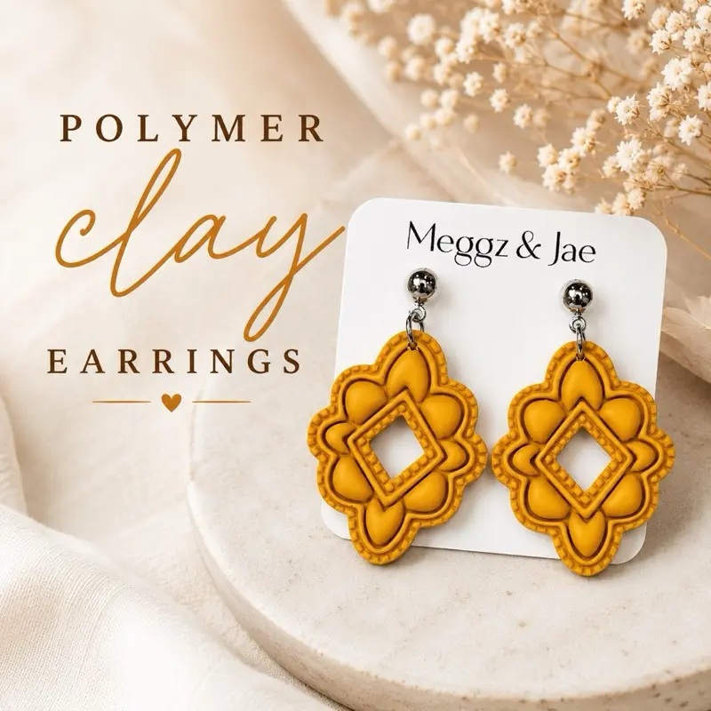 Polymer Clay Earrings, hypoallergenic and lightweight