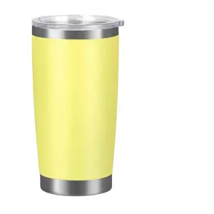 20 oz Stainless, Wall Stainless Travel Mug for Keep Hot and Cool (Yellow)