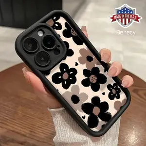 Stylish Vintage Floral Pattern Case for iPhone 16 15 14 Pro Max 13 12 11 XR XS Plus Shockproof Drop Protection Rugged Durable Silicone Cover Protective Cellphone Smartphone Screen Protector