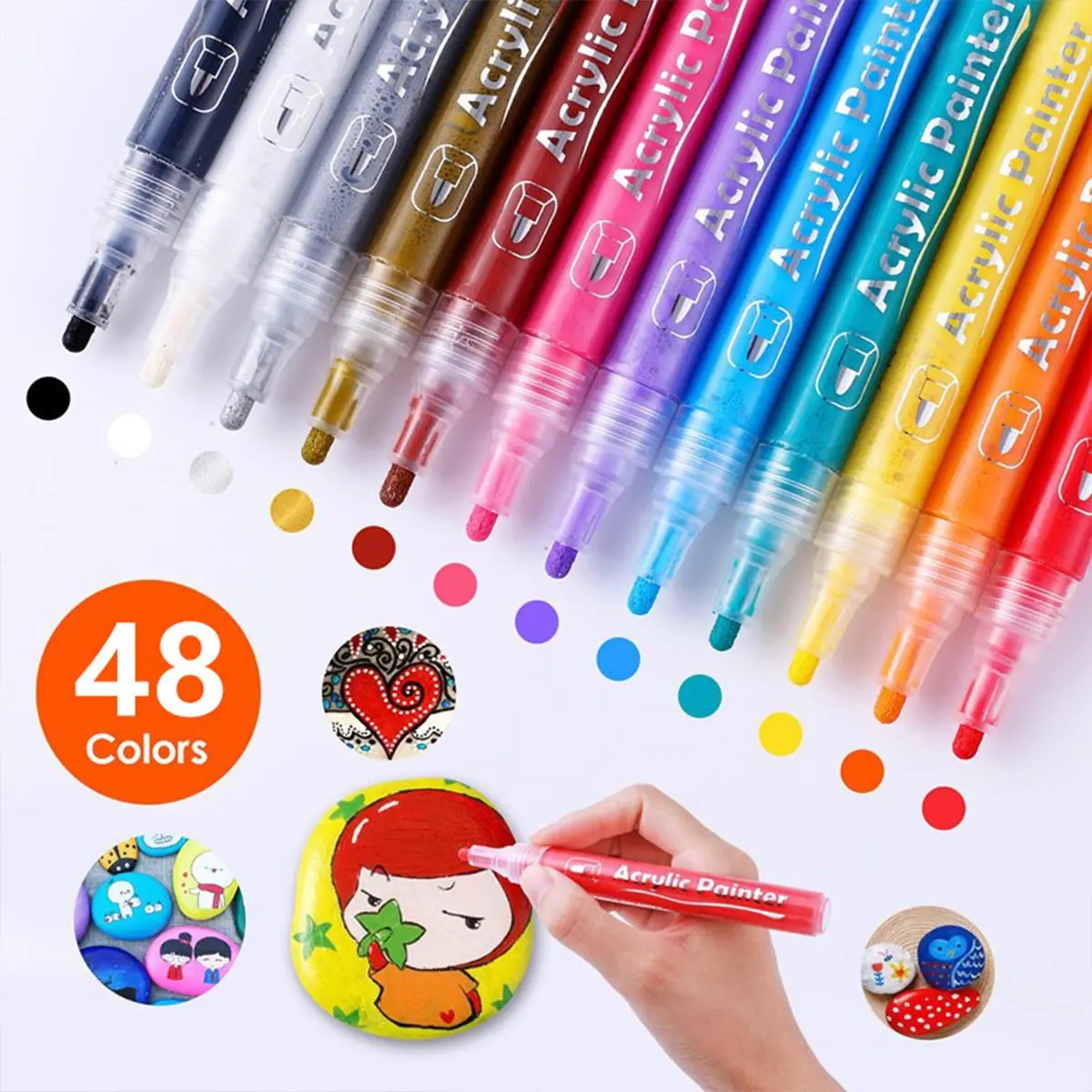 48 Color Marking Pen Set, Multi functional Color Marking Pen Suitable for Students and Office Use, Art Supplies for Painting and Sketching, Multi functional and Vibrant Marking Pen for Creative Projects