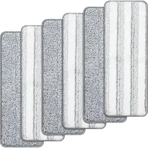 6 count Mop Replacement Pads Compatible with Joymoop Mop, Universal 13"x4.9" Microfiber Mop Pads, Mop  Replacement, Flat Mop Pads Washable Microfiber,  Floor Mop Pads, Cleaning Tools
